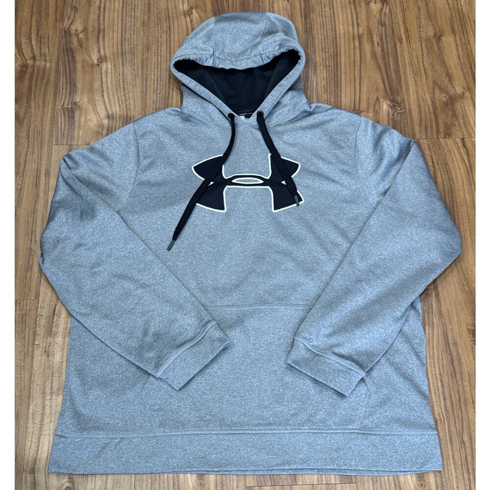 Under Armour Sweater Mens‎ XL Grey Storm Fleece Pullover Loose Hoodie Sweatshirt